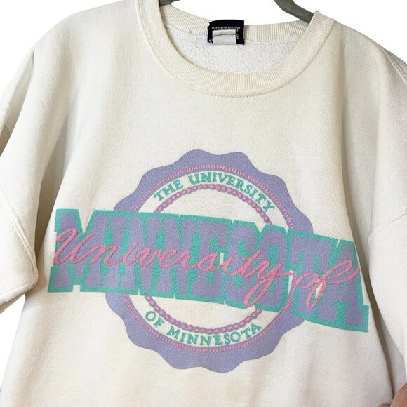 University of Minnesota Sweatshirt Adult XL White VTG 80s 90s Gophers Colorful - Picture 2 of 5